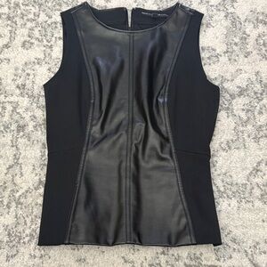WHBM Black Paneled Sleeveless Top